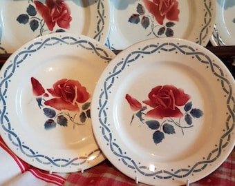 Fabulous Pair of Antique French Art-Deco Digoin Sarreguemines JANINE design Salad Plates,Side Plates-Wonderfully Versatile or for Display