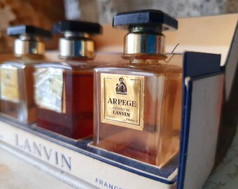 RARE Antique French LANVIN Miniature Boxed Trio-Rumeur,My Sin & Arpege 7.5ml Bottles,Scarce Collectable Boudoir / Discerning Collector Piece