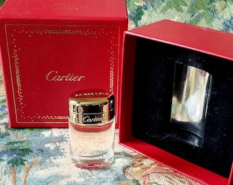 Scarce Vintage French CARTIER Miniature Boxed Eau De Parfum 6ml Perfume Bottle & Contents-Original Red packaging-Exquisite Collectable Item
