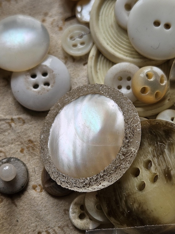 Stunning Unique Batch of Antique & Vintage French Mother of Pearl and Similar Buttons-Countless Differing Shapes,Sizes,Styles and Shades