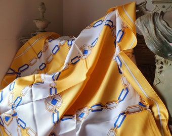 Stunning CARTIER Vintage French 'Must de Cartier' Paris Silk Scarf / Foulard, New / Unused in Original Envelope,Handrolled Handstitched Edge