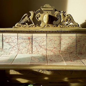 アンティーク フレンチ リネン トラベル マップ、Cartes Taride (No.13) pour Cyclistes et Automobiles、リネン裏地、Carte de last VENDEE