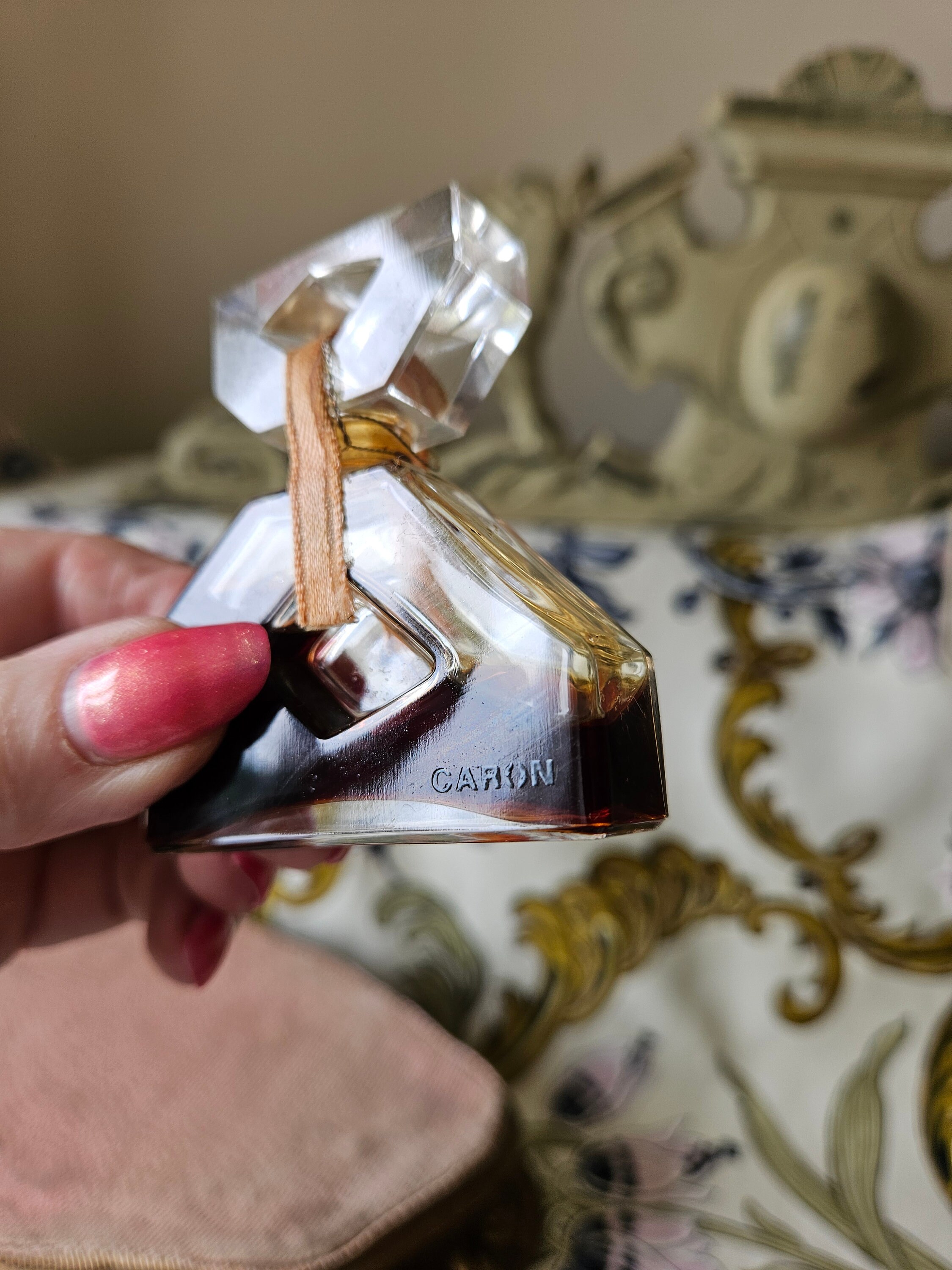 Rare Collectable Vintage French INFINI Perfume by Caron-Half Bottle of Eau de Parfum, c.1970s -Asymmetrical Bottle designed by Serge Mansau