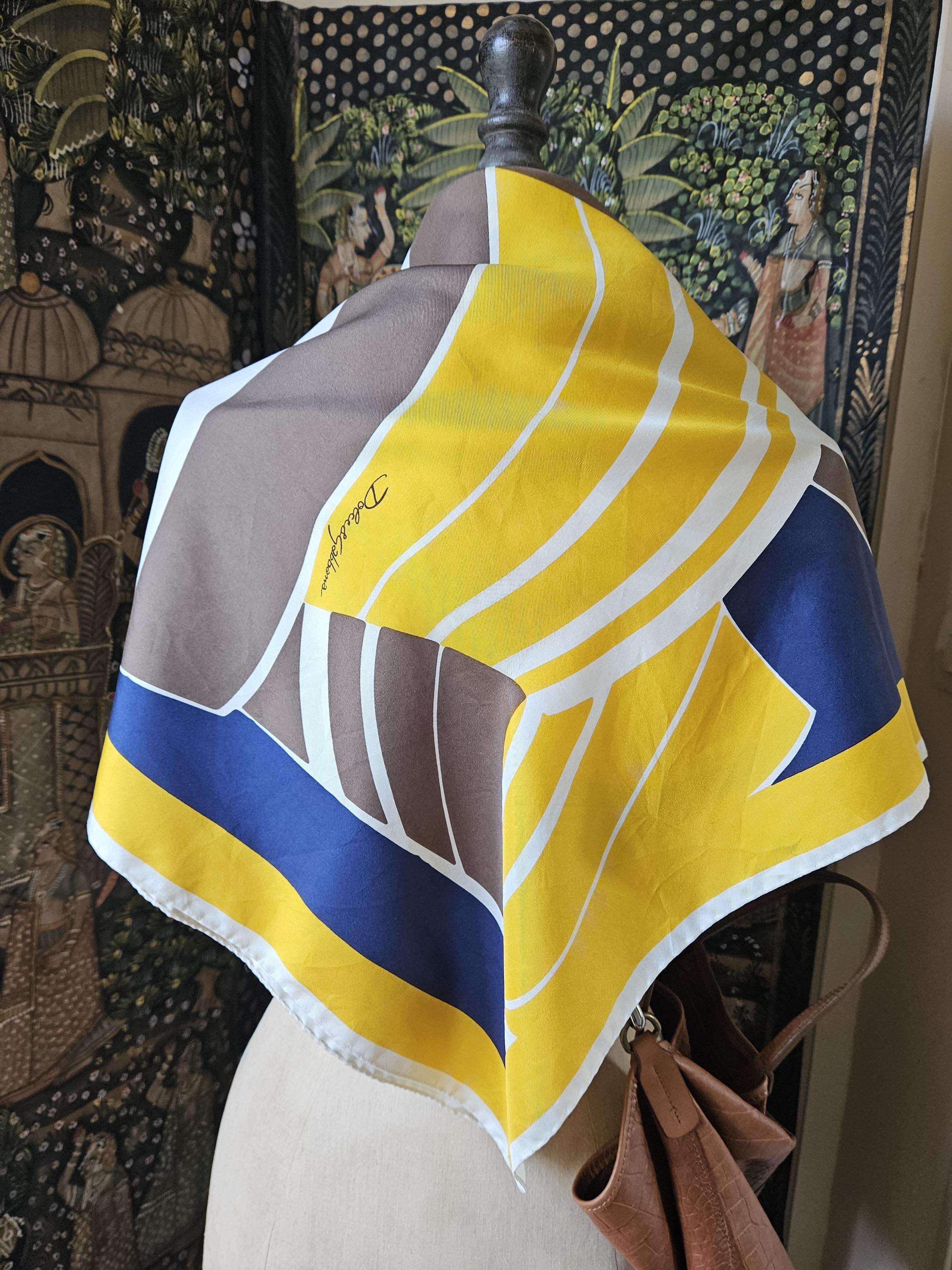 ドルガバスカーフ Striking Vintage 1980's Dolce & Gabbana Signature Designer Silk