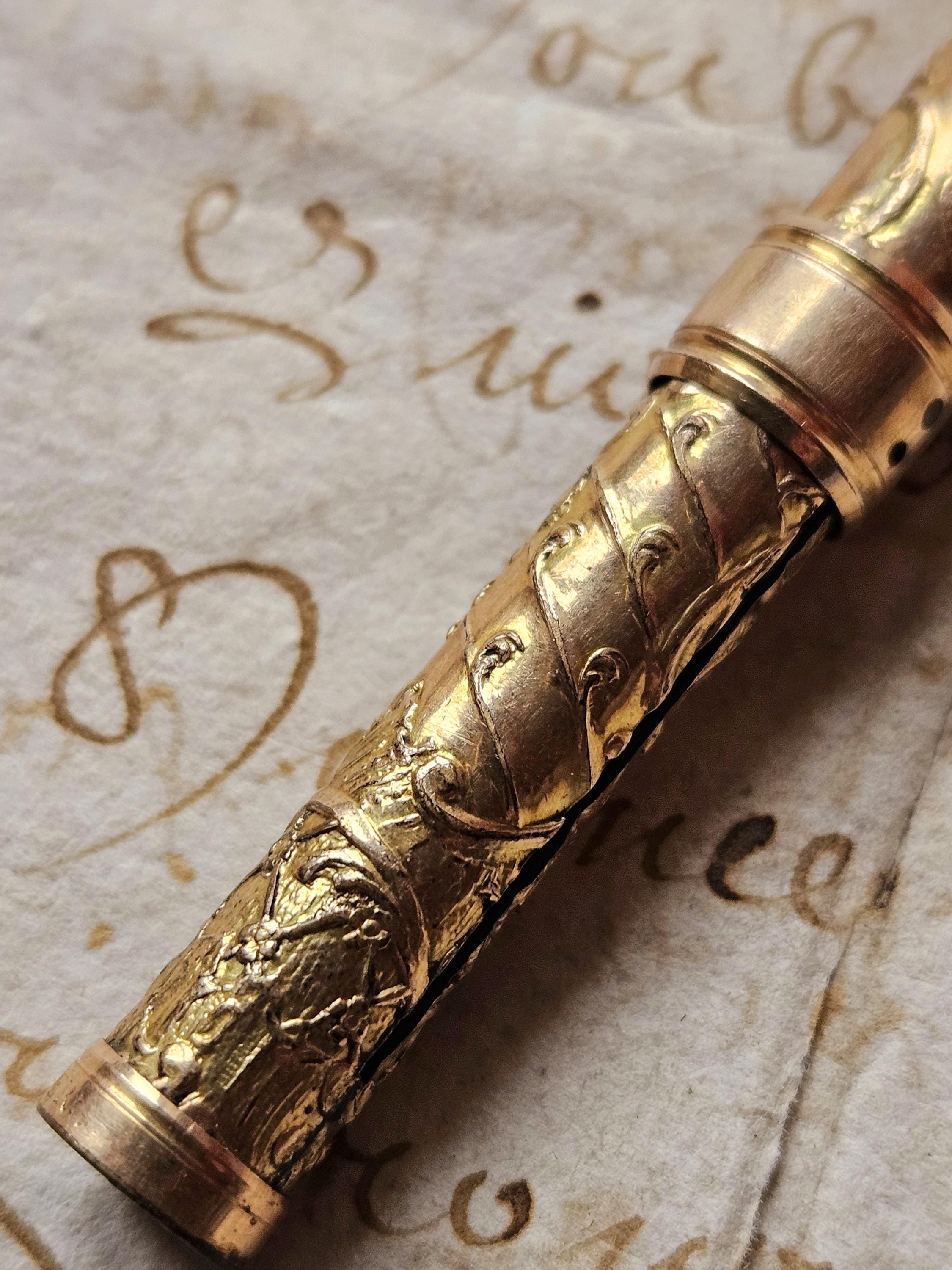RARE 19thc Antique French A.w.faber Paris Gold Chatelaine