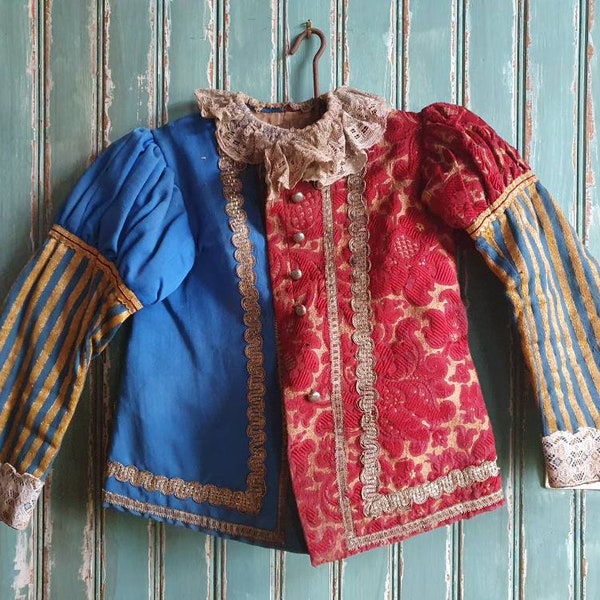 Stunning Rare Antique French Napoleon III Period Maison Bosc of Lyon (E.Bosc) Handcrafted Medieval Period Theater Costume Jacket-Scarce item