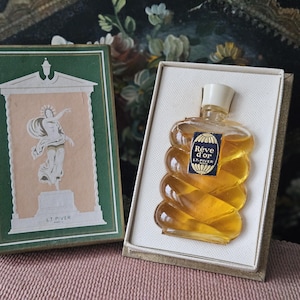 Very RARE Vintage French L.T.PIVER 1950&#39;s REVE D&#39;or Full-Contents Eau de Cologne-Original Box & Packaging Publicité Advertising Collectable