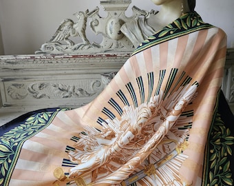 Stunning CARTIER Vintage French 'Must de Cartier' Paris Silk Scarf / Foulard-Pristine Unused in Original Box & Authenticity Card