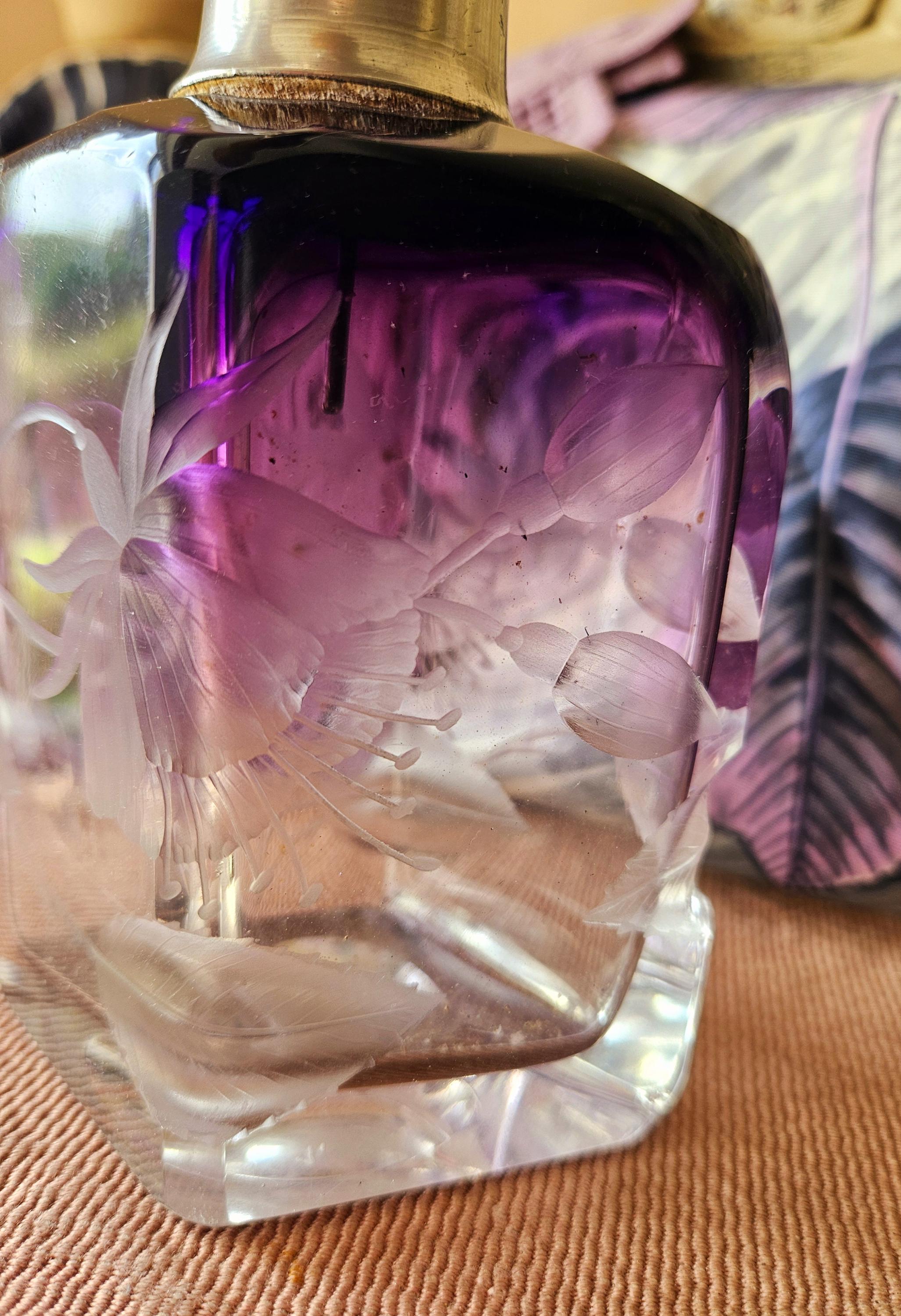 Exquisite SCARCE Antique French GUERLAIN Hand-engraved Cut