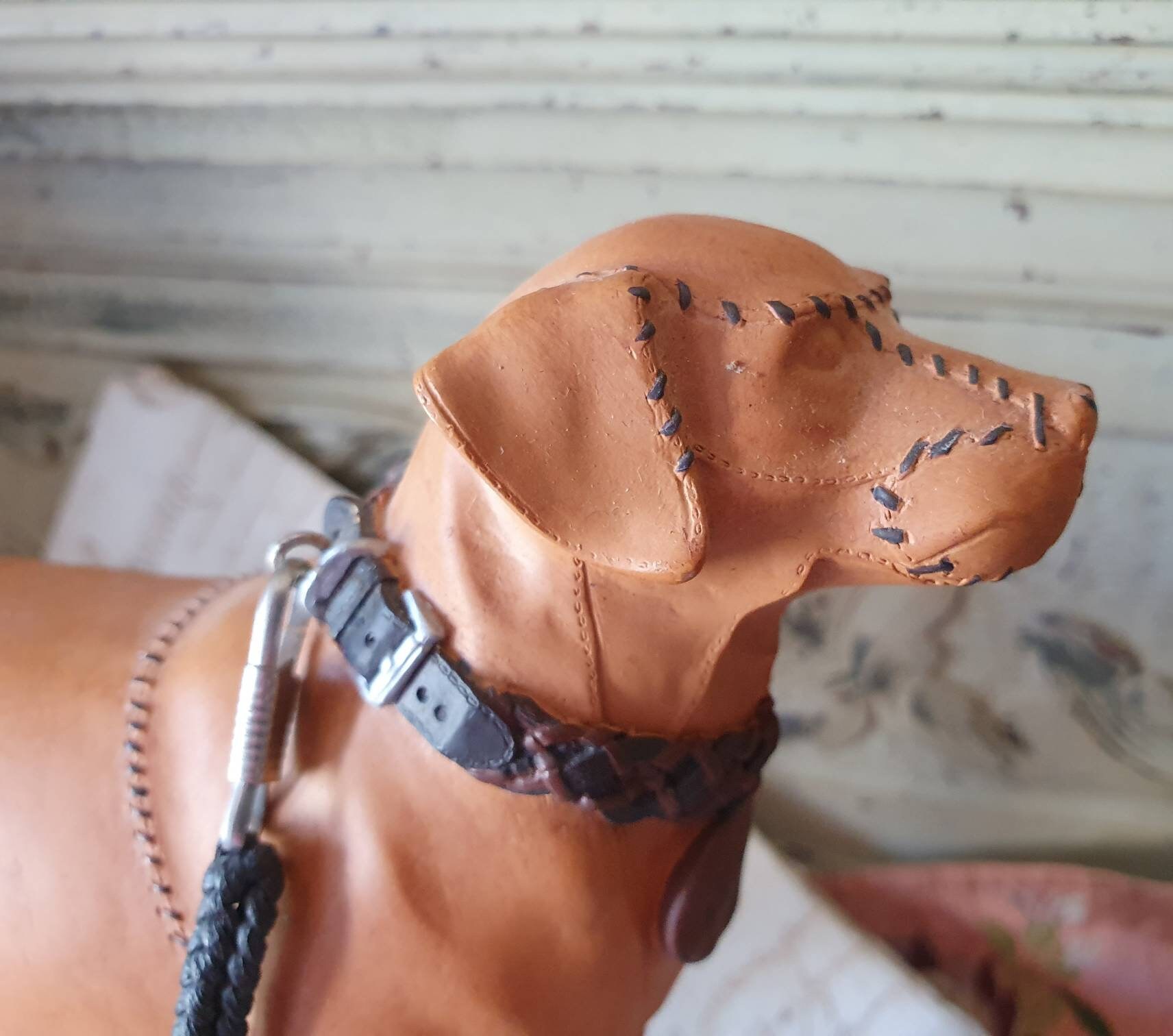 Mega Rare Ltd Edition Derek Hawarth Vintage Mulberry Designer Dog Statue, 5008 Elton John,Facsimilie signed Faux Leather, James Winchester..