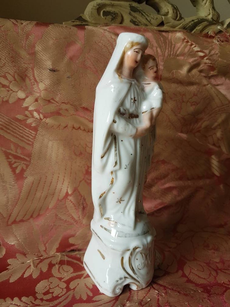 Stunning 19thC Antique French Religious Hand Decorated image 9