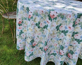 Grande Français vintage Sanderson « Little Chelsea » Nappe / Grande nappe, magnifique dressing de table délice textile