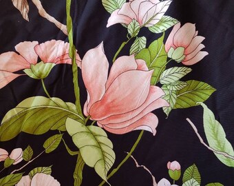 Stunning Vintage French SYMPHONIE Paris printed Cotton Indianthren Textile Remnant-Authentic Made in France Fabric-Incredible Design /Colour