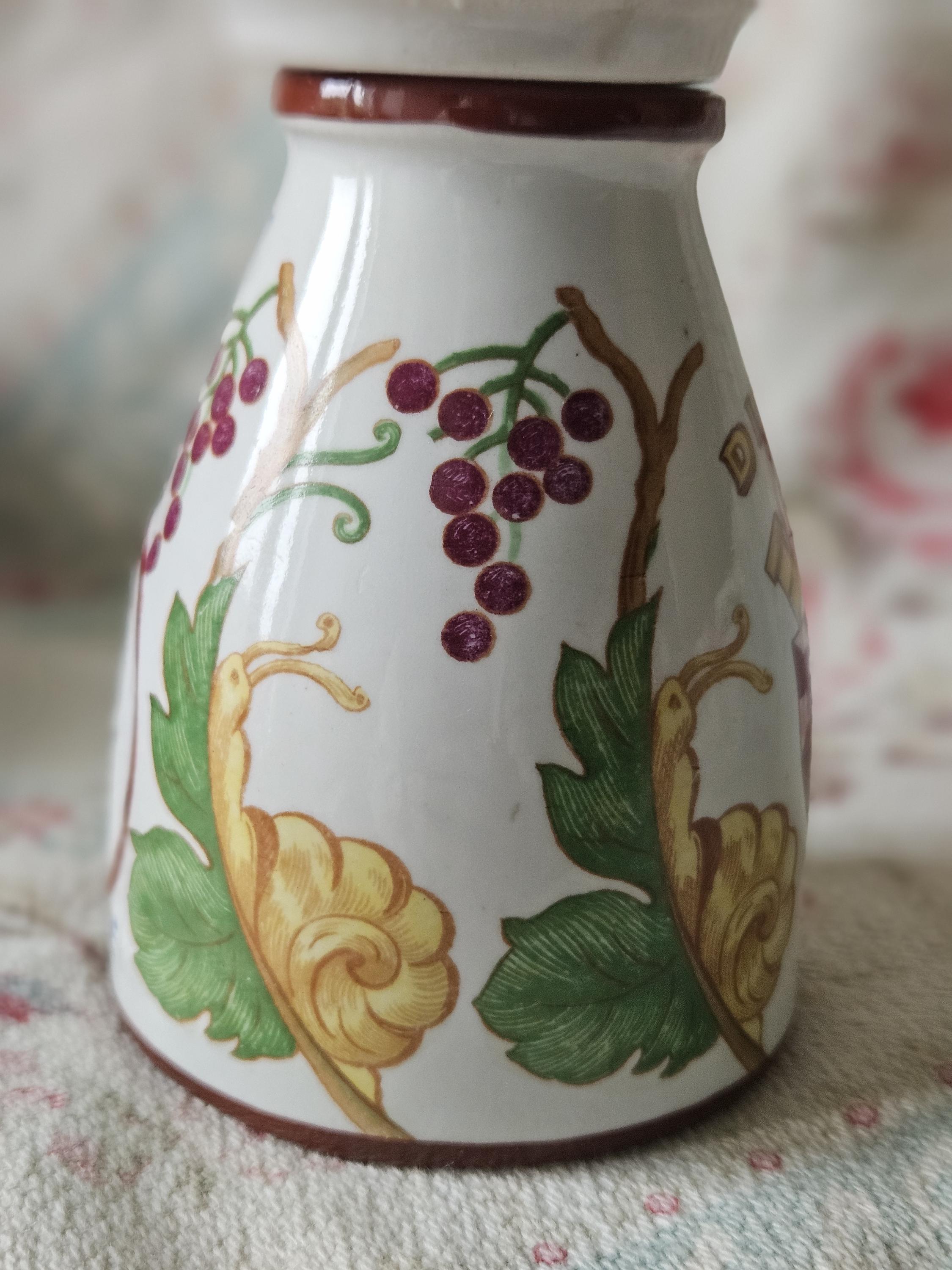 Mustard pot 花柄のマスタードポット　ディジョン　DIJON RARE Antique French DIJON Grey Poupon Mustard Pot-collectable Hand