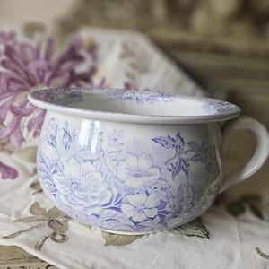 Exquisite Antique French Sarreguemines JARDINIERE Lilac Art-Nouveau Patterned Chamberpot / Cachepot / Planter-Stunning Design & Colourway...