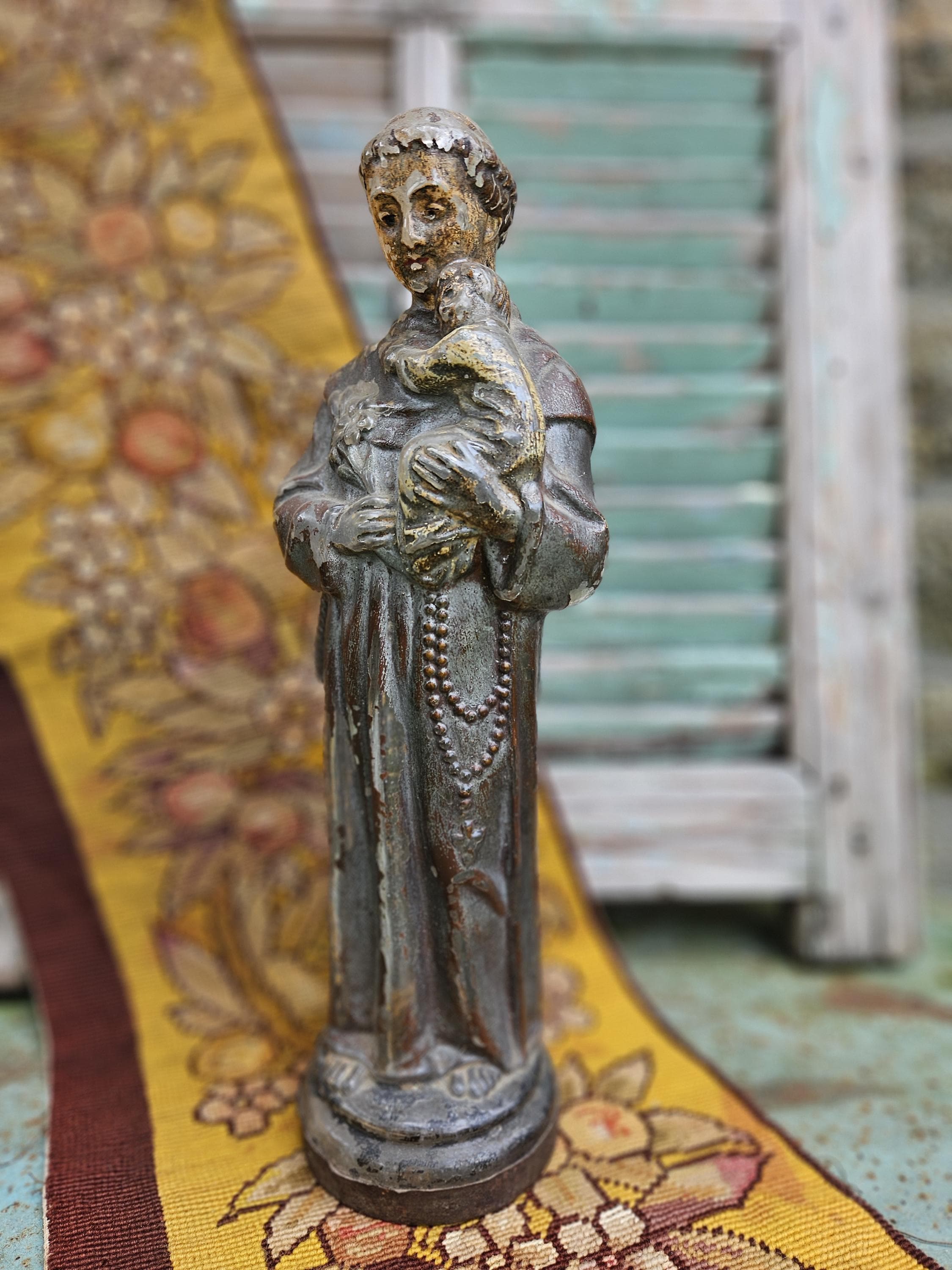 Vintage chalkware saint statue - Etsy 日本