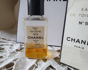 Vintage 1970-80s CHANEL No 5 2 oz 59 ml Eau de Cologne OLD FORMULA SPLASH