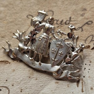 Broche Ancienne Fantaisie En Argent Sterling "Jeanne" - Bijou Vintage - Occasion