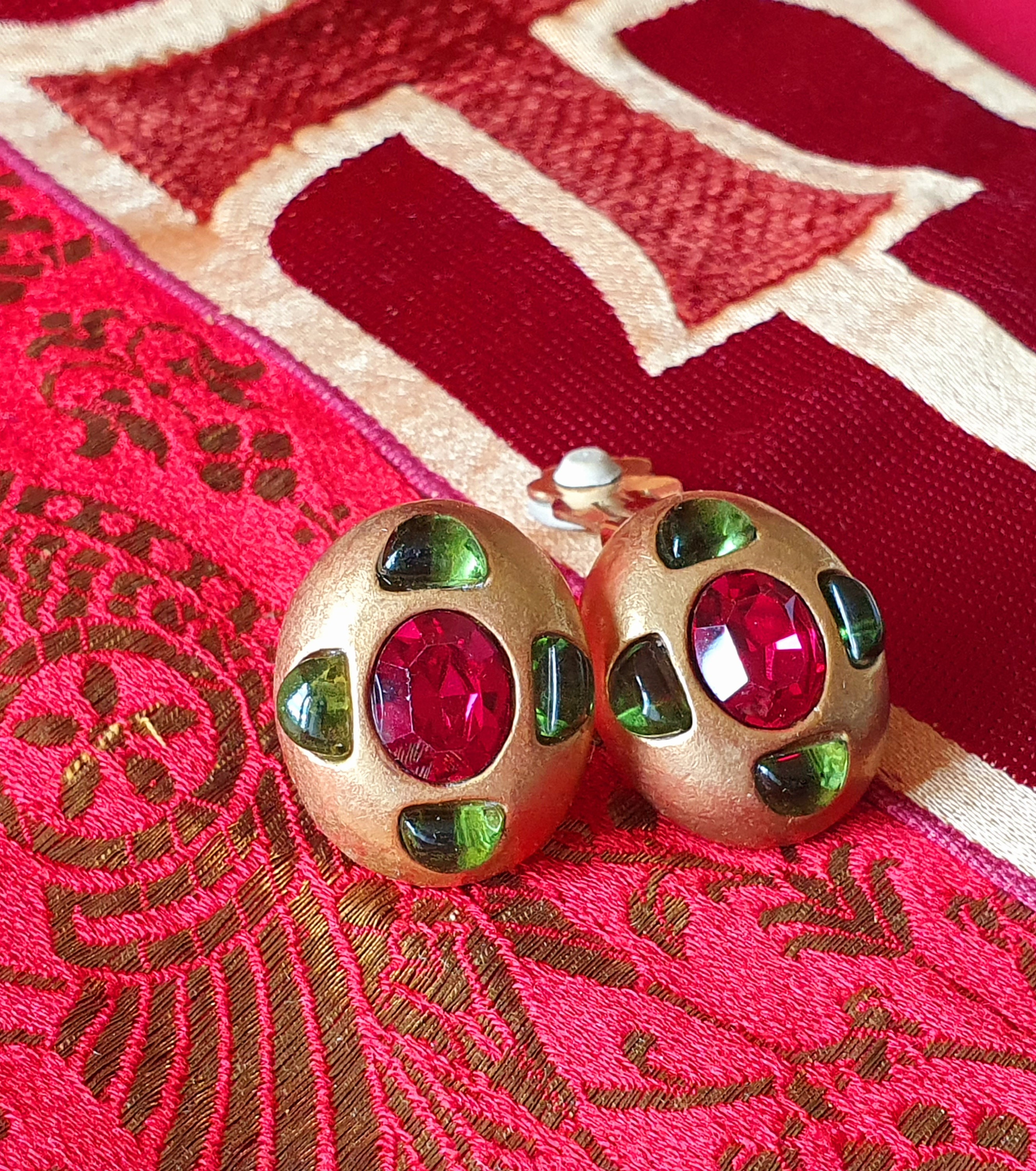Boucles D'oreilles Clips Vintage AGATHA PARIS - Dorées, Occasion