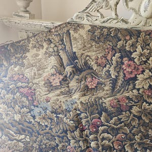Striking late 19thC Remnant of Antique French Art-Nouveau Tapestry Textile-Bold Patternation-Unique Motifs,perfect Vintage Project Textile