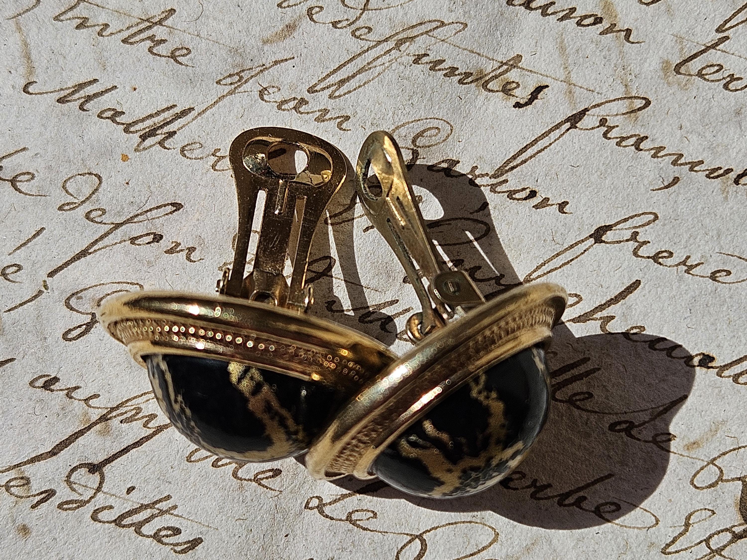 Boucles D’oreilles Clips Vintage Années 80 Doré Et Strass - Créateur Agatha, Occasion