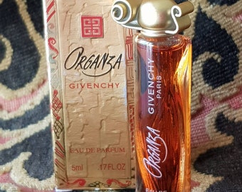 Collectable Original c.1996 Vintage French Givenchy Miniature Parfum ORGANZA Eau de Parfum Miniature Fragrance Sample Bottle 5ml / 17 Fl.0z