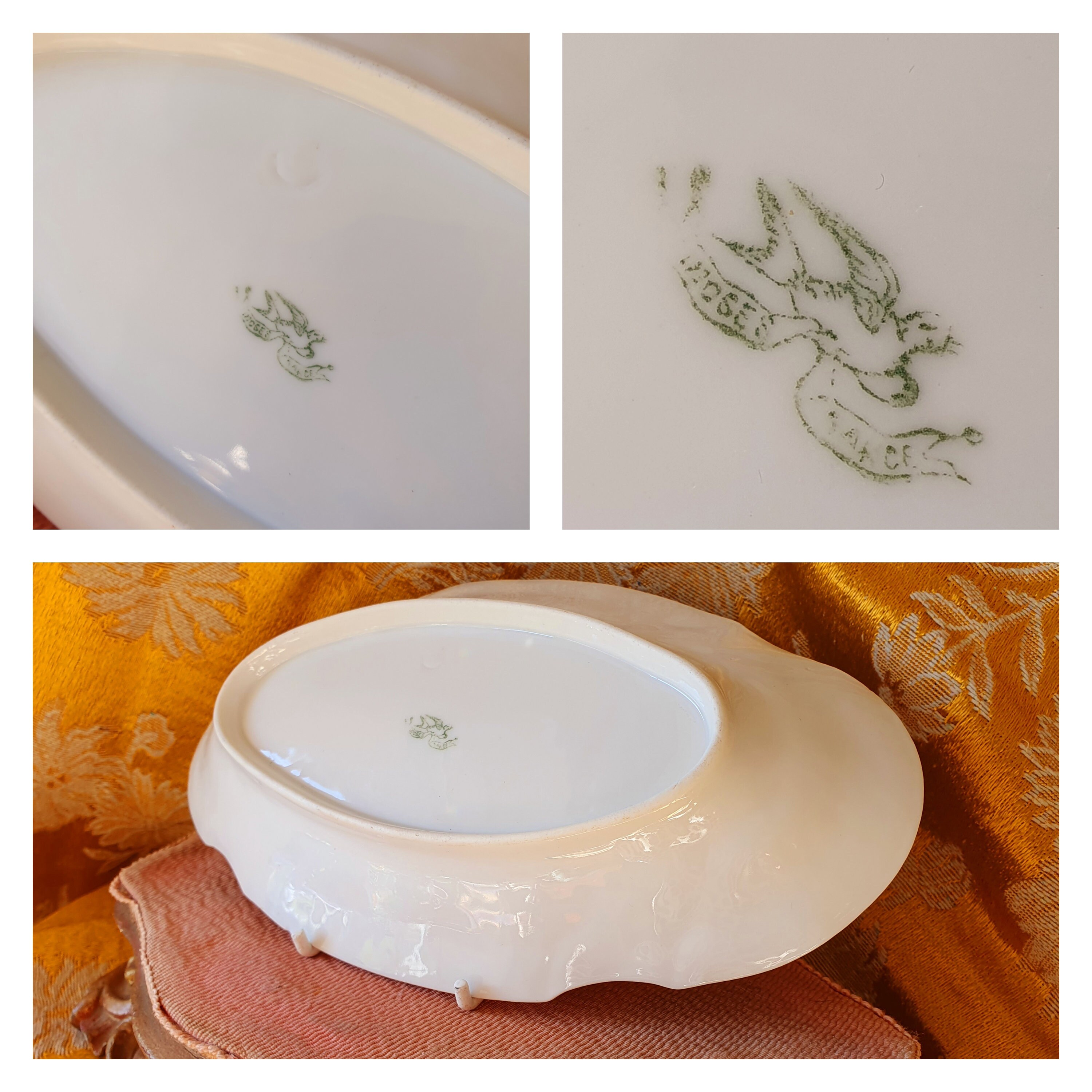 絶妙なアンティーク フランス アールヌーボー リモージュ磁器 野の花