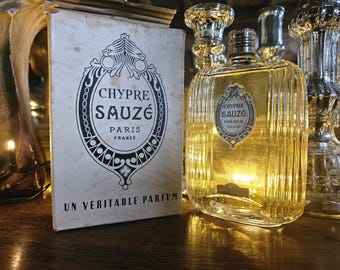 VERY RARE Antique French Chypre de Sauzé Large Bouteille de Parfum de Paris France-Parfumeur Paris-Original Bottle-Unused Collectable c.1910