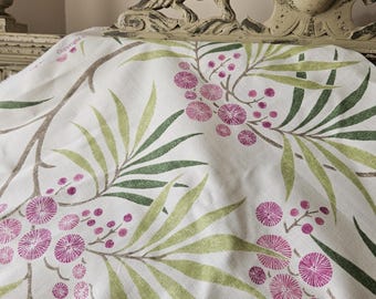 Unik rest av franskfunnet vintage ARBERELLA bomullslinnetyg av Arthur Sanderson & Sons - Fantastiska abstrakta blommor - Project Perfect