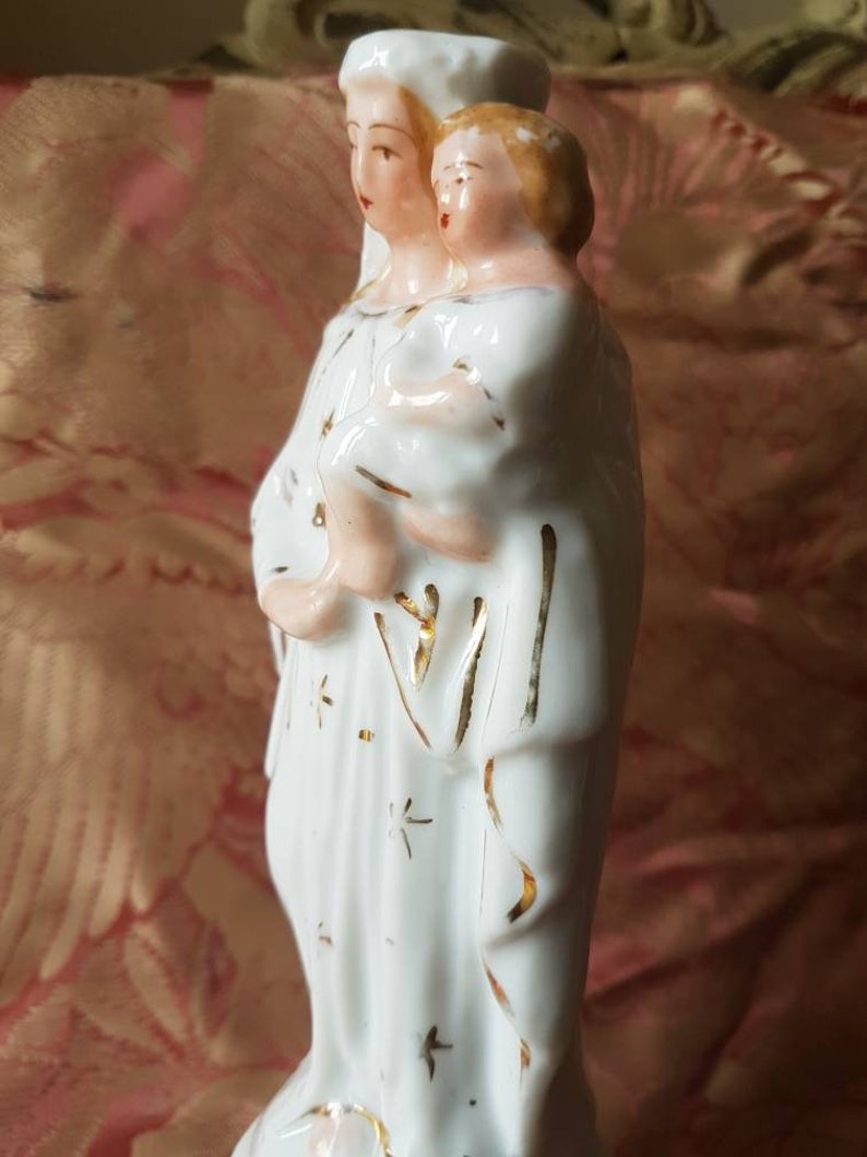 Stunning 19thC Antique French Religious Hand Decorated image 2