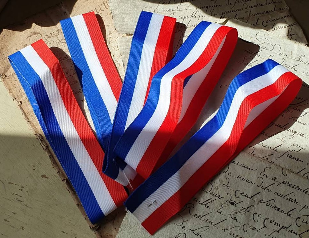 Batch of Vintage French Tricolour Grosgrain Ribbon / Riban Medal or ...