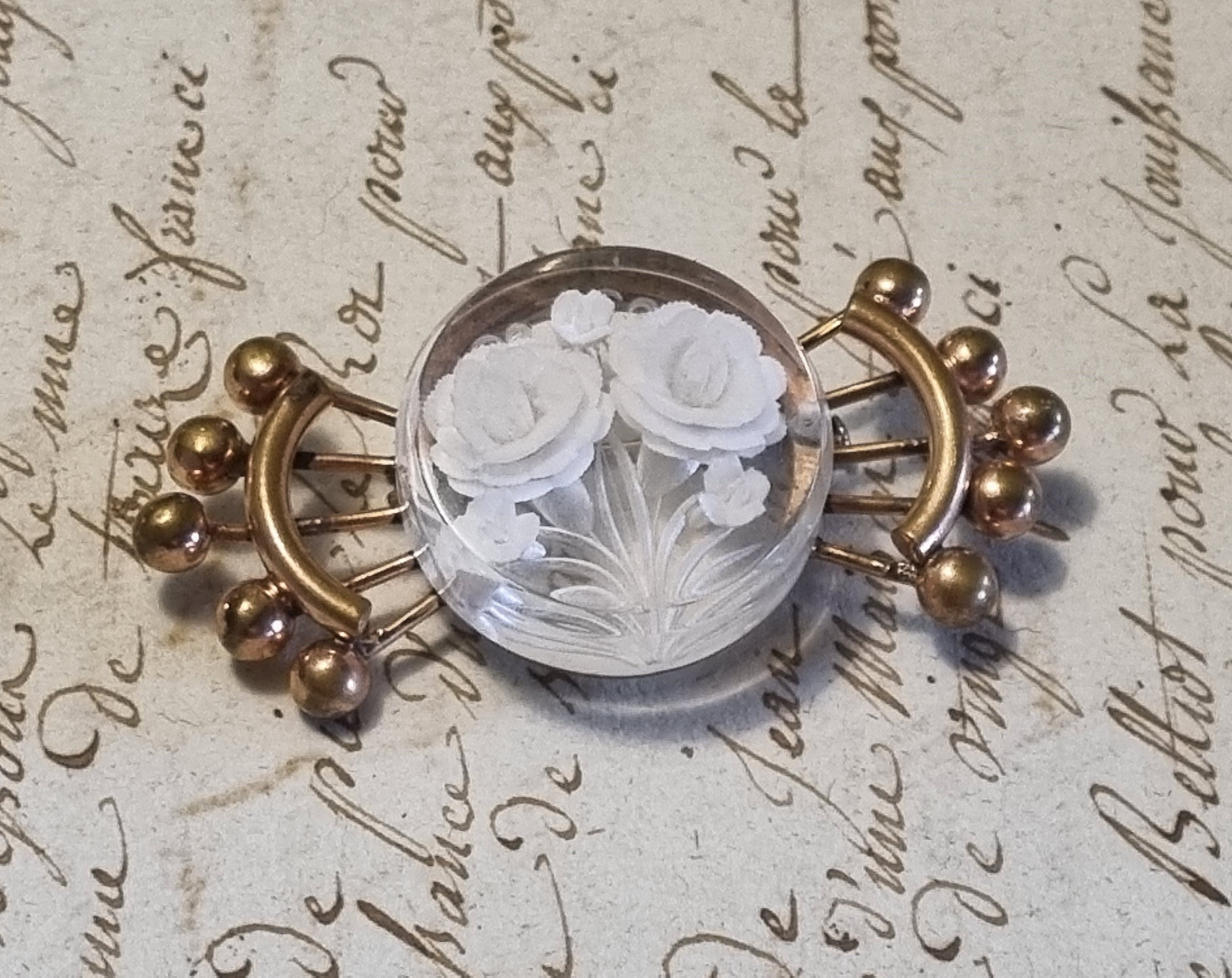 Broche Vintage En Lucite Style Art Déco - Occasion En Bon état D'usage