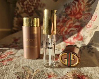 Rare Vintage French GUCCI Parfum 1  Eau de Parfum Collectable-Refillable Handbag Spray Vessel-currently empty-Scarcely found Miniature