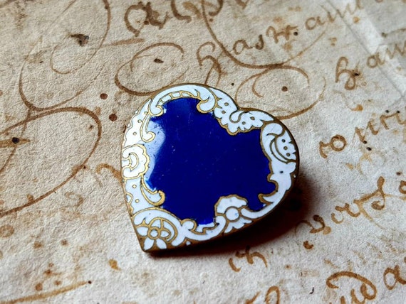 Exquisite Petit Antique French Blue & White Enamel