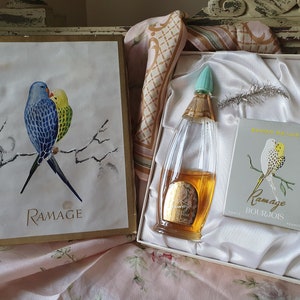 Rare Vintage French BOURJOIS Boxed Coffret Set RAMAGE Bourjois Paris,Original Packaging c.1950&#39;s,EDC Half bottle & Matching Box Soap / Savon