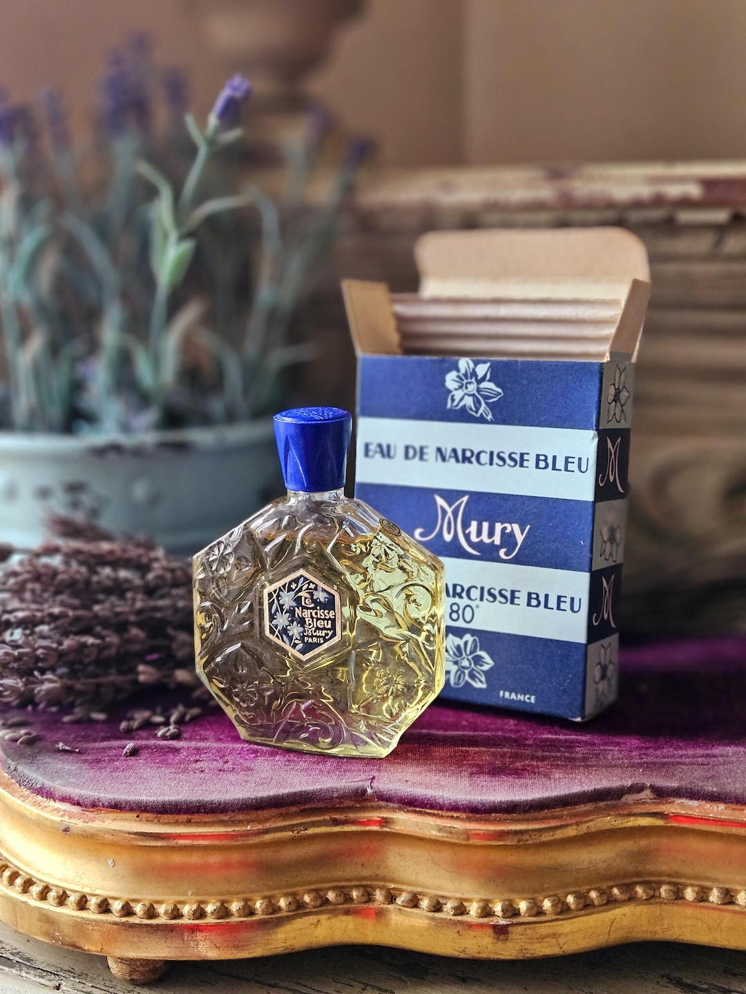 希少なヴィンテージ フランス製 MURY オード ナルシス ブルー EDT 