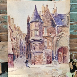 フランス人画家による絵画（水彩画２） Amazon | 藤森悠二 「パリ下町の市」 パリ 風景画 絵画 フランス