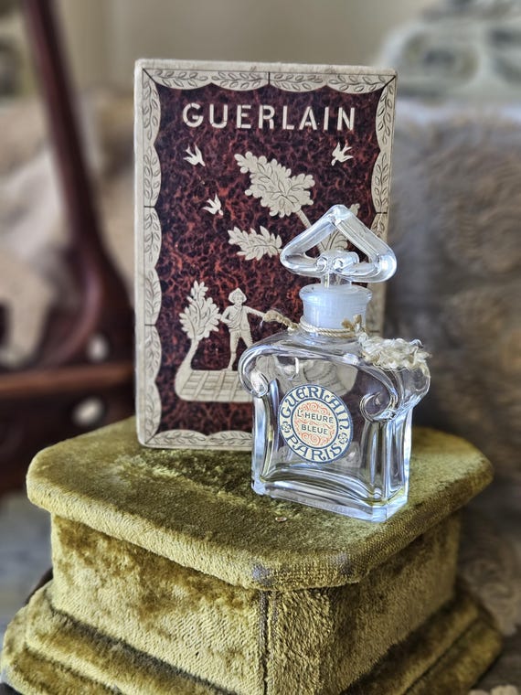 Rare Vintage French Guerlain L'HEURE BLEU Empty Eau De Parfum