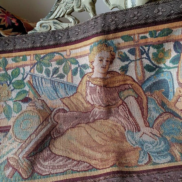 MaSiledy Tapisserie murale bleue vintage florale de