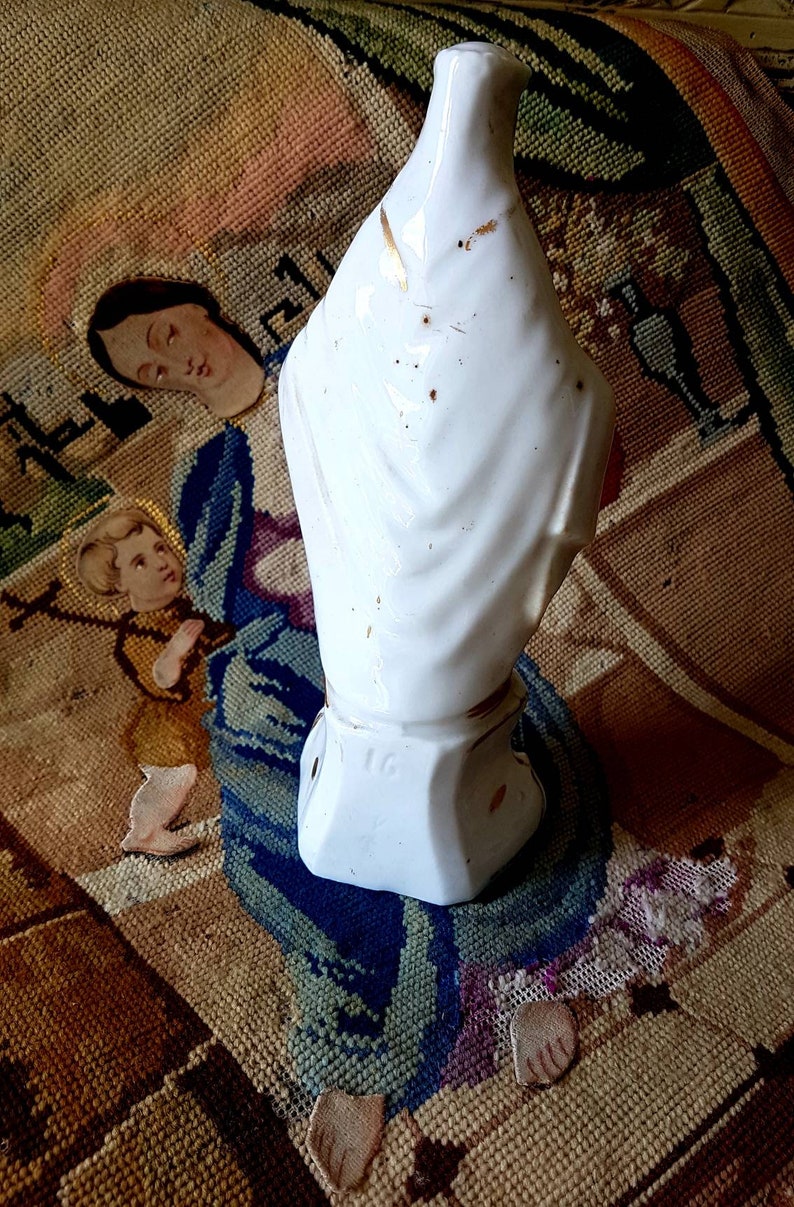 Stunning 19thC Antique French Religious Hand Decorated image 4