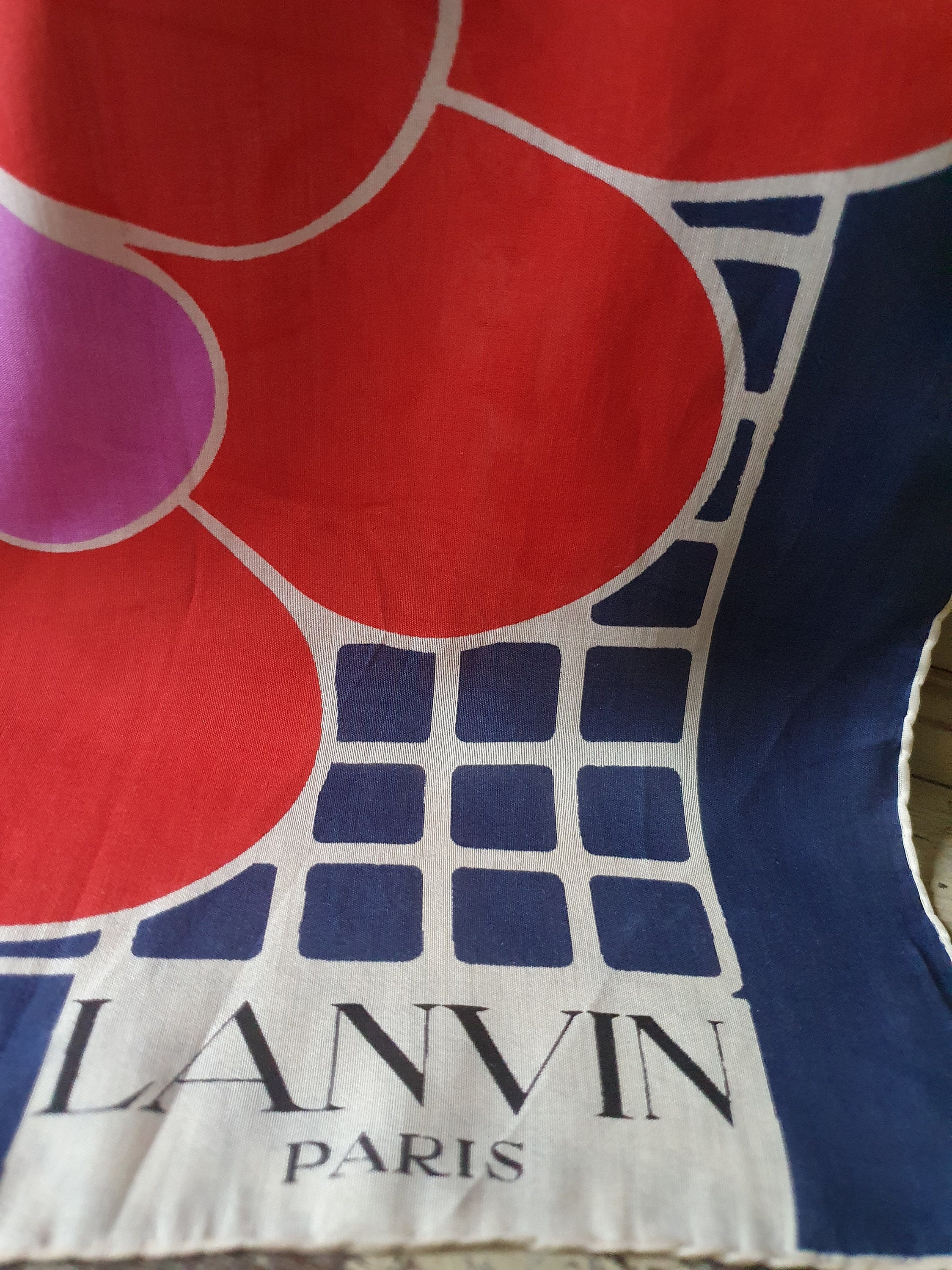 Lanvin silk square dotts and balls - 1990s secondhand Lysis