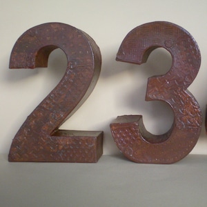 3D letter/3D number in an industrial look/3D symbol in a metal look/rust decoration image 1