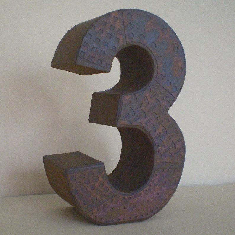 3D letter/3D number in an industrial look/3D symbol in a metal look/rust decoration image 2