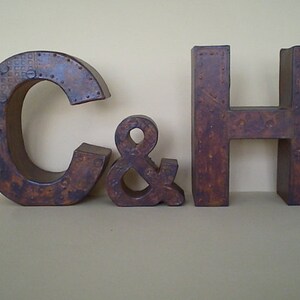 3D letter/3D number in an industrial look/3D symbol in a metal look/rust decoration 17.5 x 5.5 cm