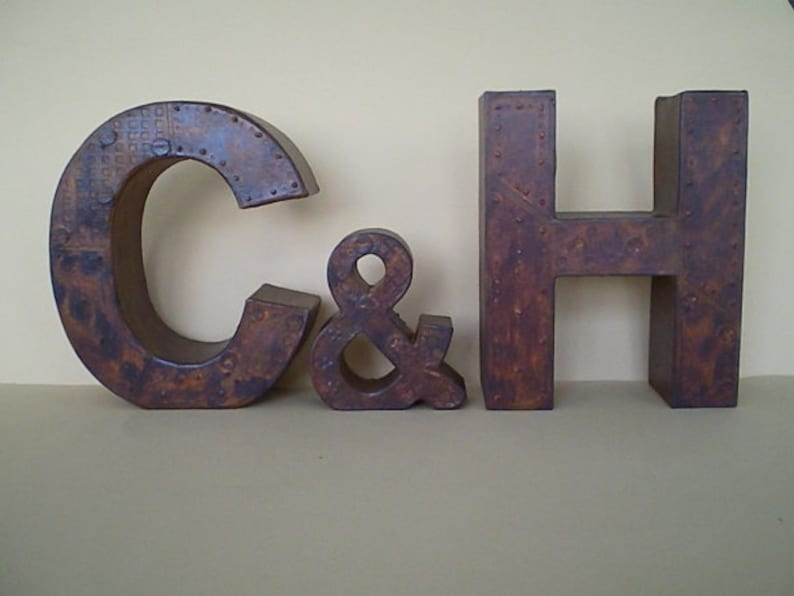 3D letter/3D number in an industrial look/3D symbol in a metal look/rust decoration 17.5 x 5.5 cm