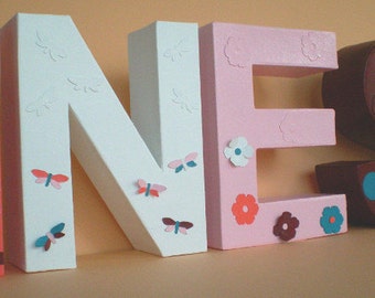 Individually designed large name lettering made of 3D letters / Personalized letter decoration