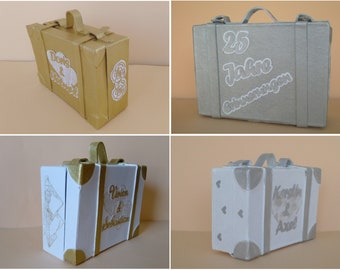 Money gift for a special wedding anniversary / souvenir box for a silver wedding, golden wedding, birthday / money suitcase as a gift