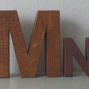 3D letter/3D number in an industrial look/3D symbol in a metal look/rust decoration 10 x 3 cm