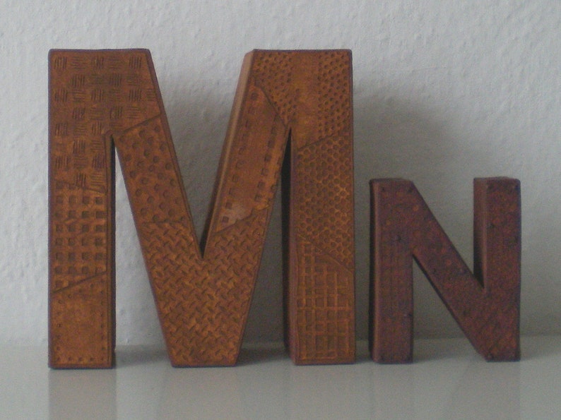 3D letter/3D number in an industrial look/3D symbol in a metal look/rust decoration 10 x 3 cm