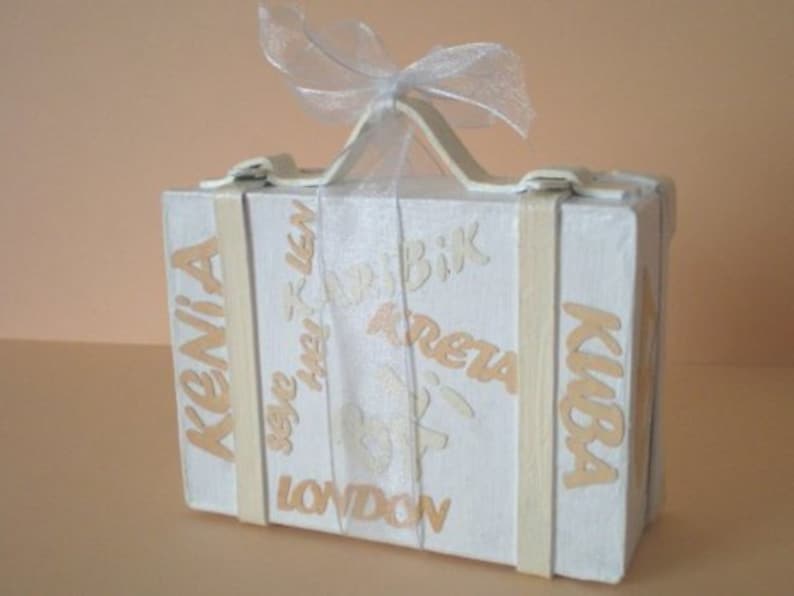 Personal money suitcase for the wedding, individual money gift for the honeymoon image 2